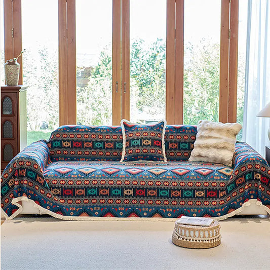 Retro Geometric Pattern Sofa Cover | B7