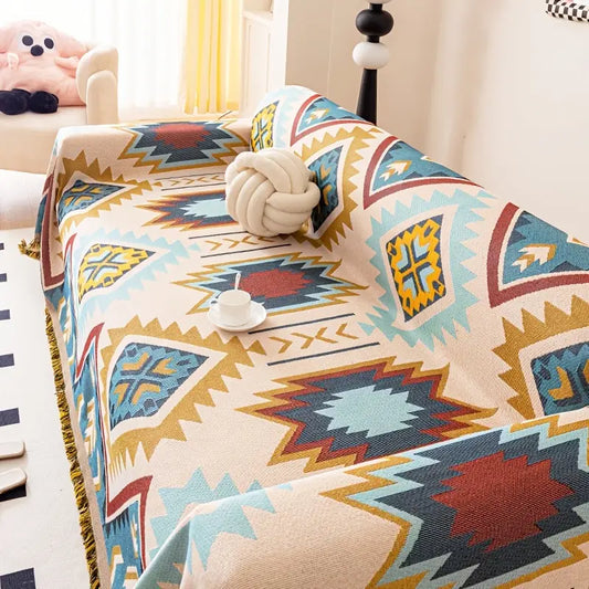 Colorful Geometric Chenille Sofa Cover | B6