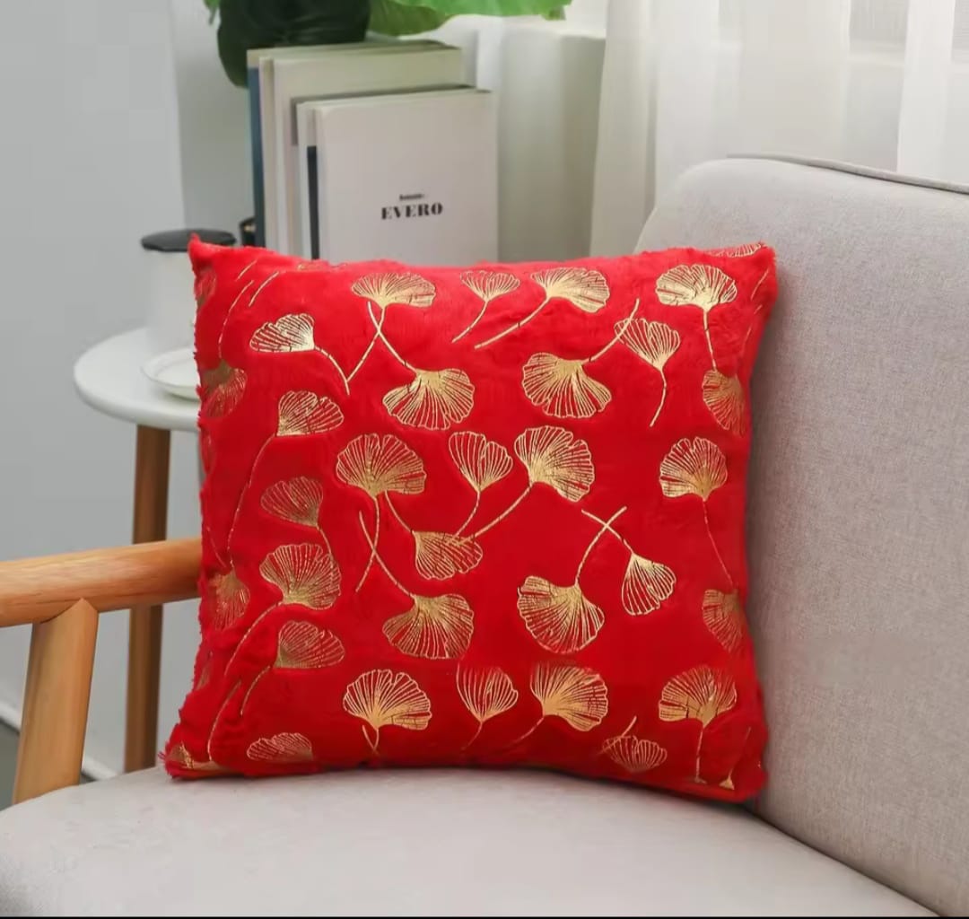 Metallic Gold Botanical Accent Pillowcase