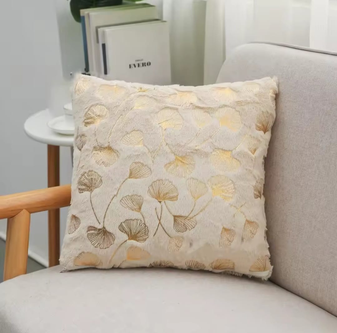 Metallic Gold Botanical Accent Pillowcase