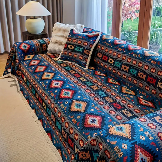 Retro Geometric Pattern Sofa Cover | B7