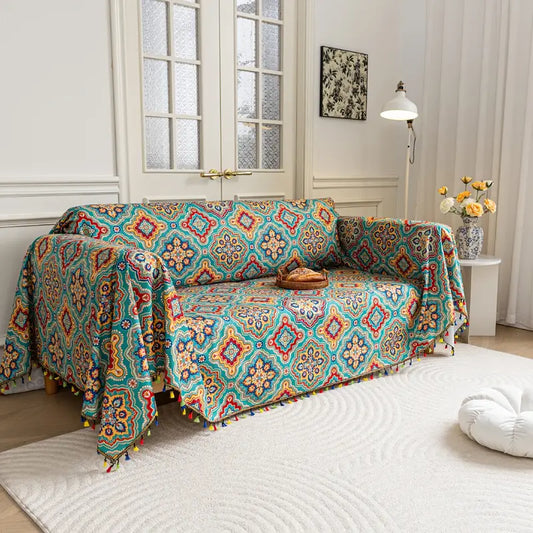 Abstract Colorful Geometric Bohemian Style Sofa Cover | B9
