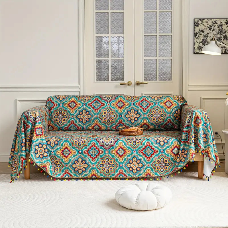Abstract Colorful Geometric Bohemian Style Sofa Cover | B9