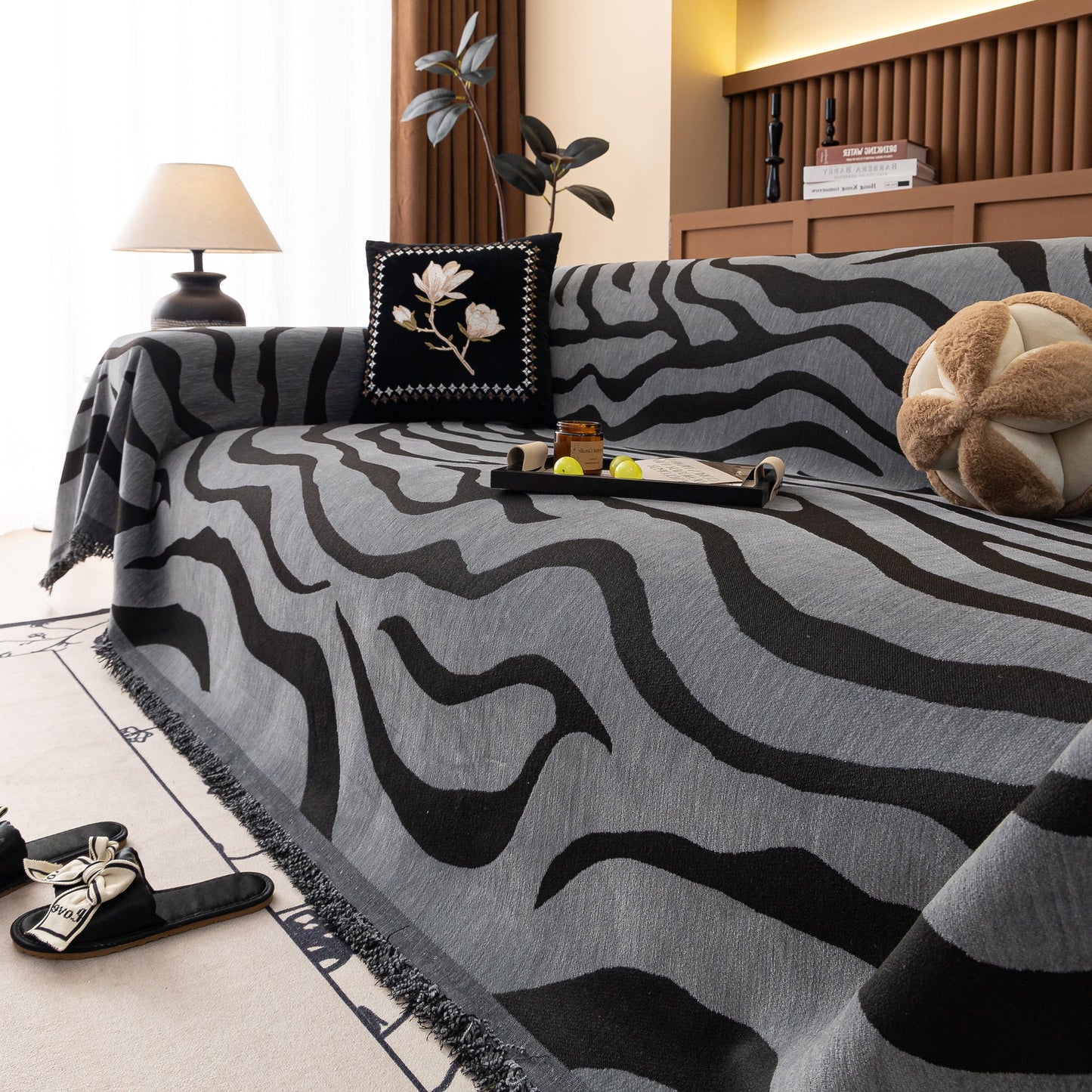 Zebra Striped Sofa Cover | B8