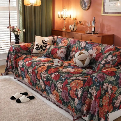 Floral Red Flower Sofa Cover | B15