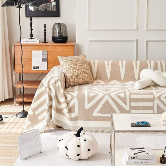 Boho Beige Sofa Cover | B11