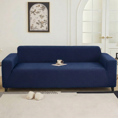 Stripe Jacquard Navy Blue Sofa Cover