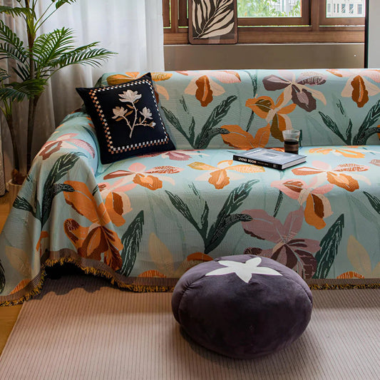 Turquoize Floral Sofa Cover | B24
