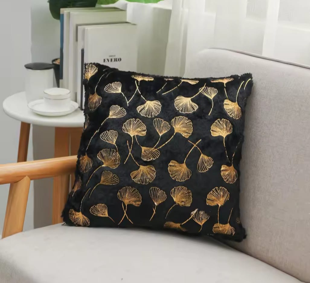 Metallic Gold Botanical Accent Pillowcase