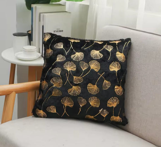 Metallic Gold Botanical Accent Pillowcase