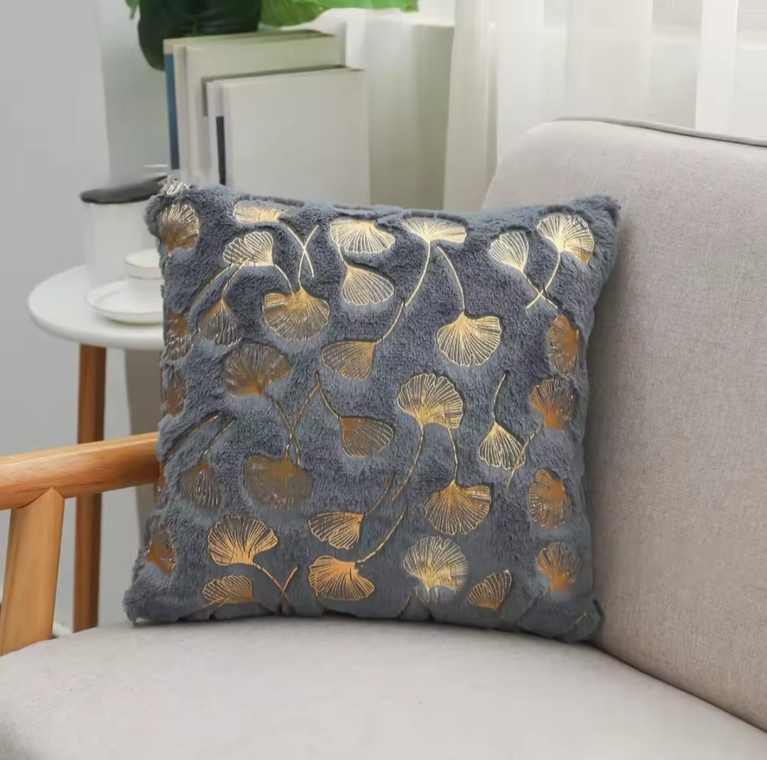 Metallic Gold Botanical Accent Pillowcase