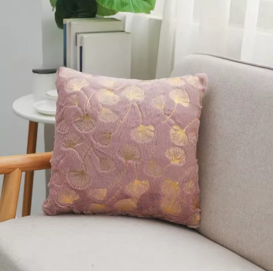 Metallic Gold Botanical Accent Pillowcase