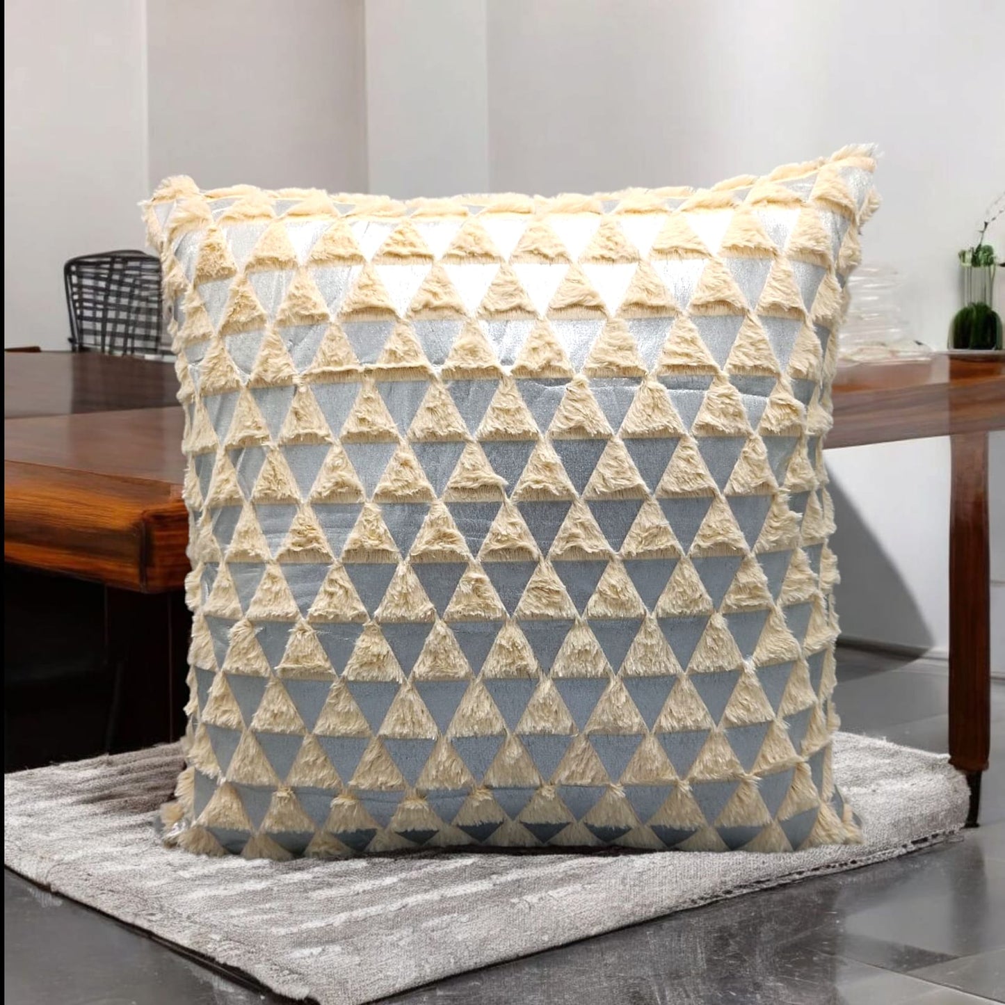 Geometric Plush Throw Pillow Cover