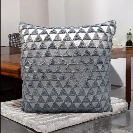 Geometric Plush Throw Pillow Cover