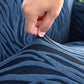 Zebra Velvet Navy Blue Sofa Cover